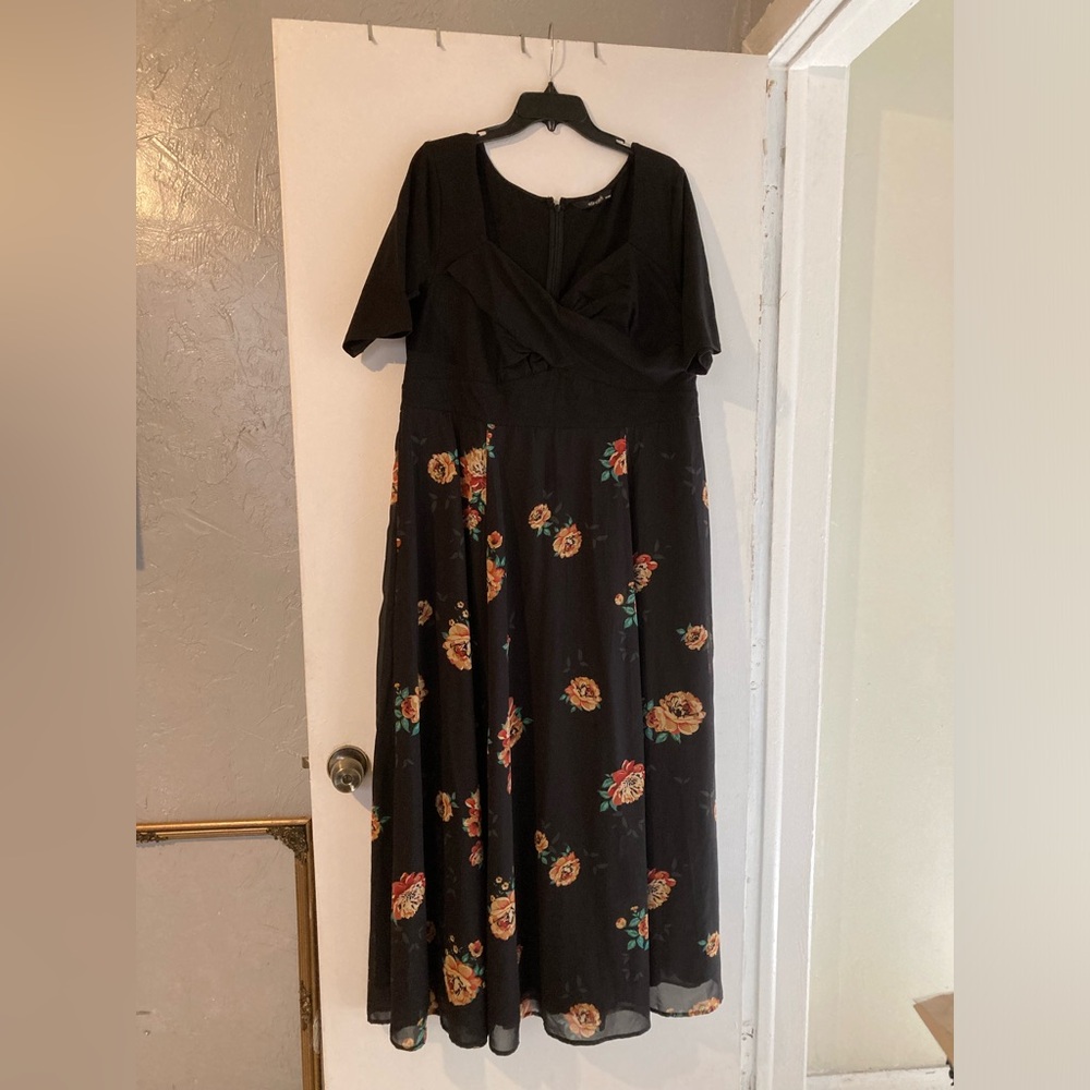 20wmini black  floral dress from Eshaki